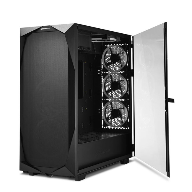 Sharkoon REV300 RGB Tempered Glass Mid Tower ATX Gaming PC Case - Black