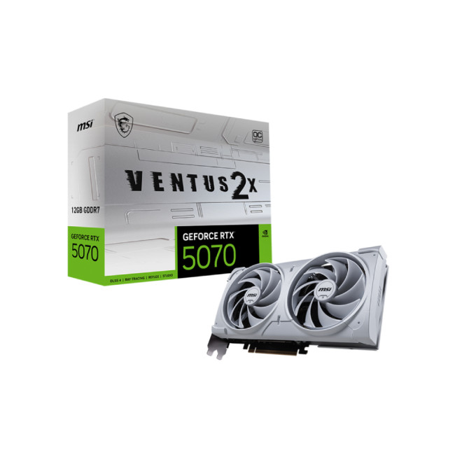 MSI Geforce RTX 5070 VENTUS 2X 12GB OC Graphics Card White