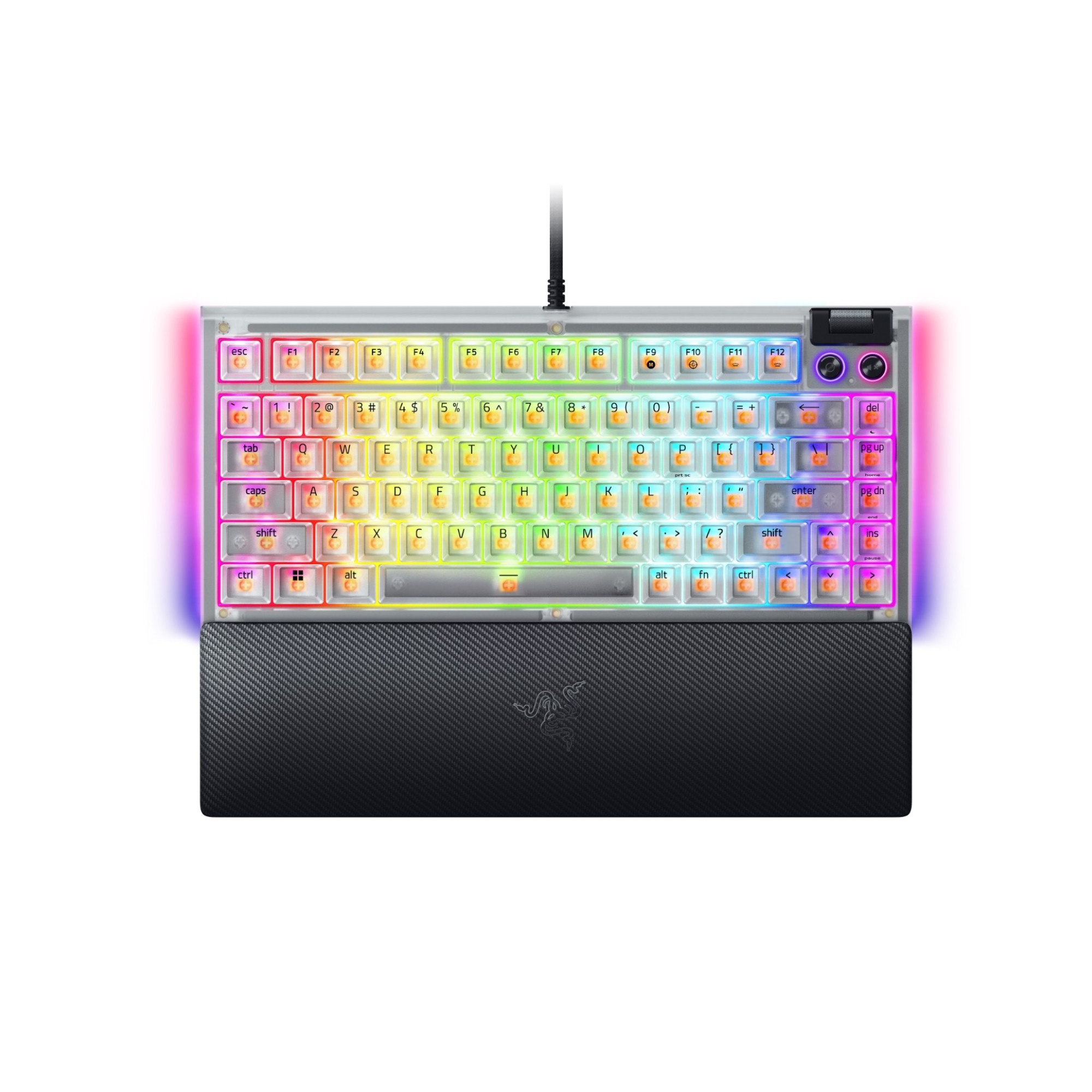 Razer White Blackwidow V4 75% Rgb Orange Switch Mechanical Gaming Keyboard Edition