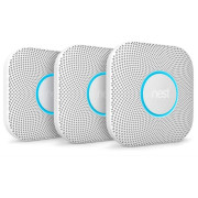Google Nest Protect 2nd Generation Smoke & Carbon Monoxide Alarm Detector Multipurpose Sensor Wireless Bluetooth 4.0 (Pack of 3) - Battery Powered - S3006WBGB