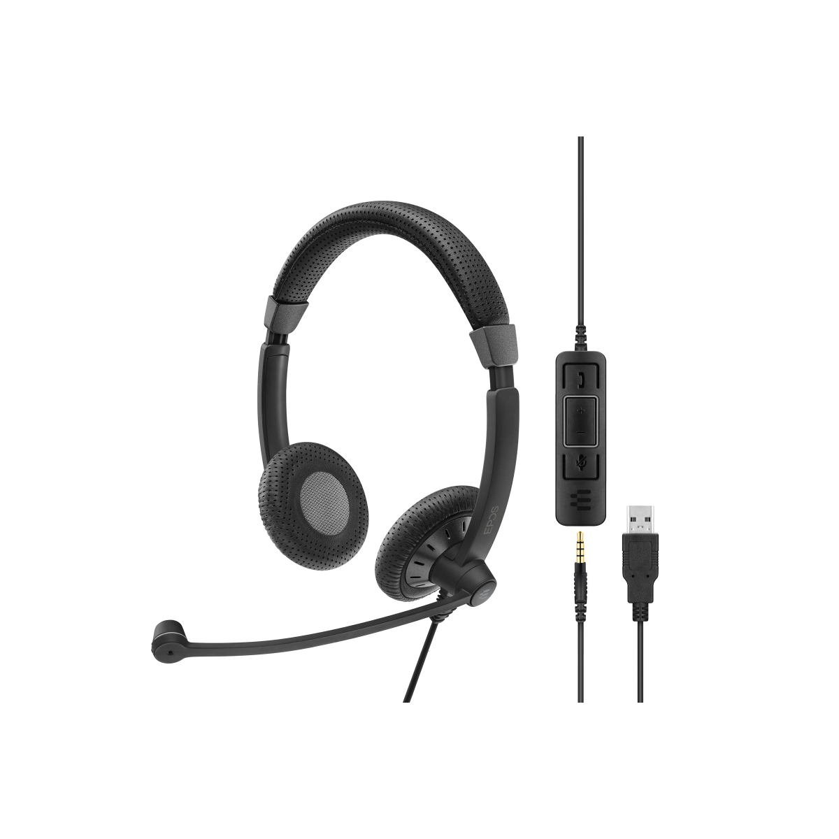 Epos Black Sennheiser Sc 75 Usb Ms Teams Certified Binaural Headset