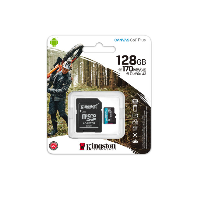 Kingston Technology Canvas Go! Plus 128GB MicroSD Class10 UHS-I Memory Card