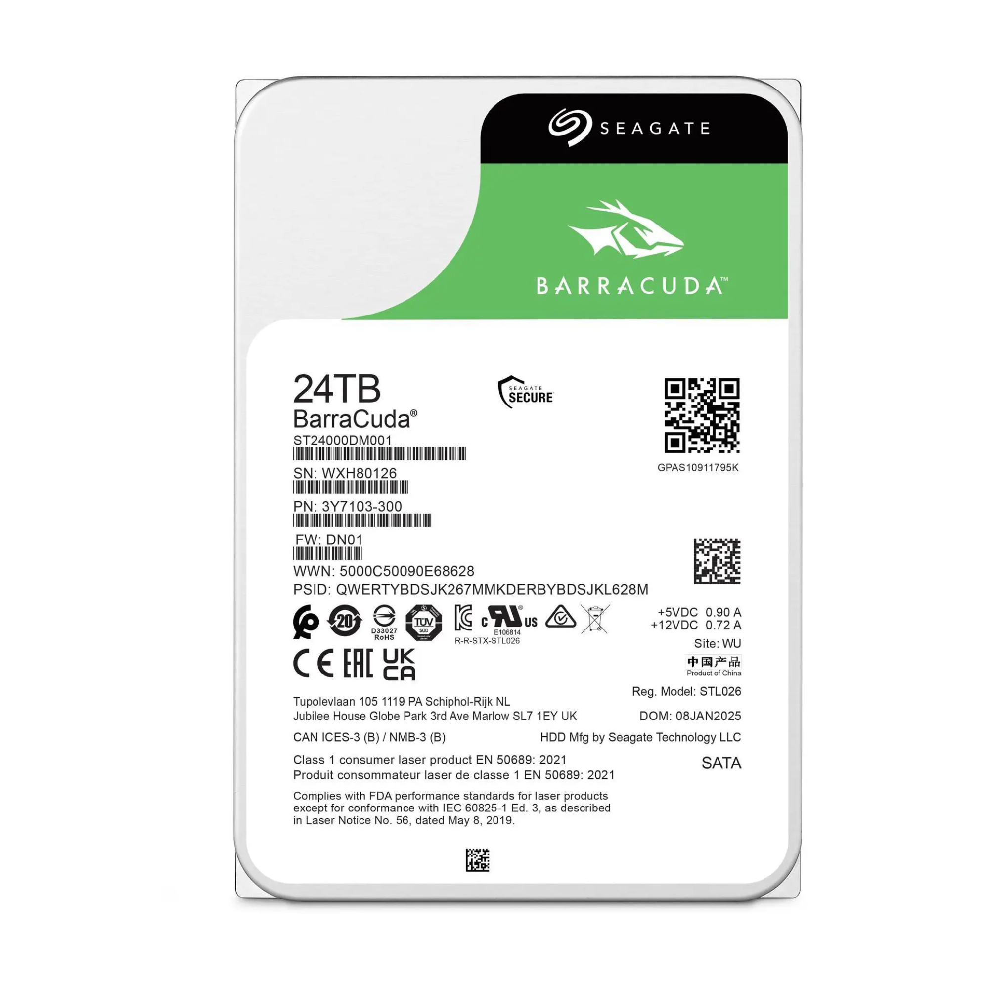 未開封 Seagate BarraCuda 24TB 3.5㌅ HDD Refurbished Seagate BarraCuda 24TB 512MB 3.5