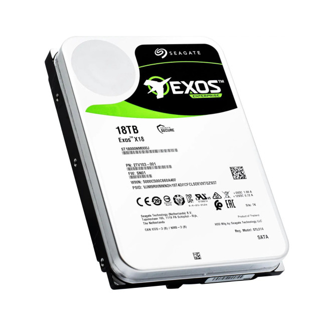 Seagate Exos X18 18TB 256MB 3.5" SATA 6GB/s 7200 RPM Enterprise Internal Hard Drive
