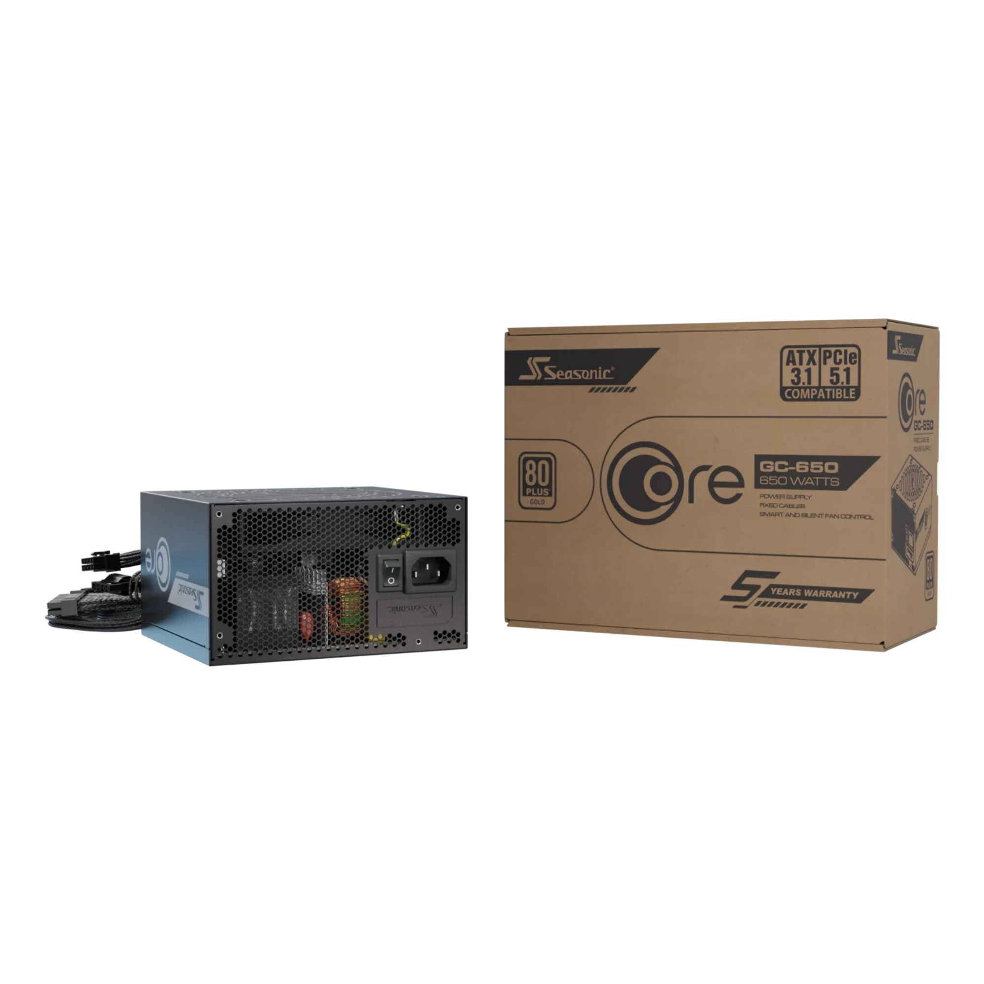 Seasonic Core GC-650 650W ATX 80 Plus Gold PSU Power Supply - Black