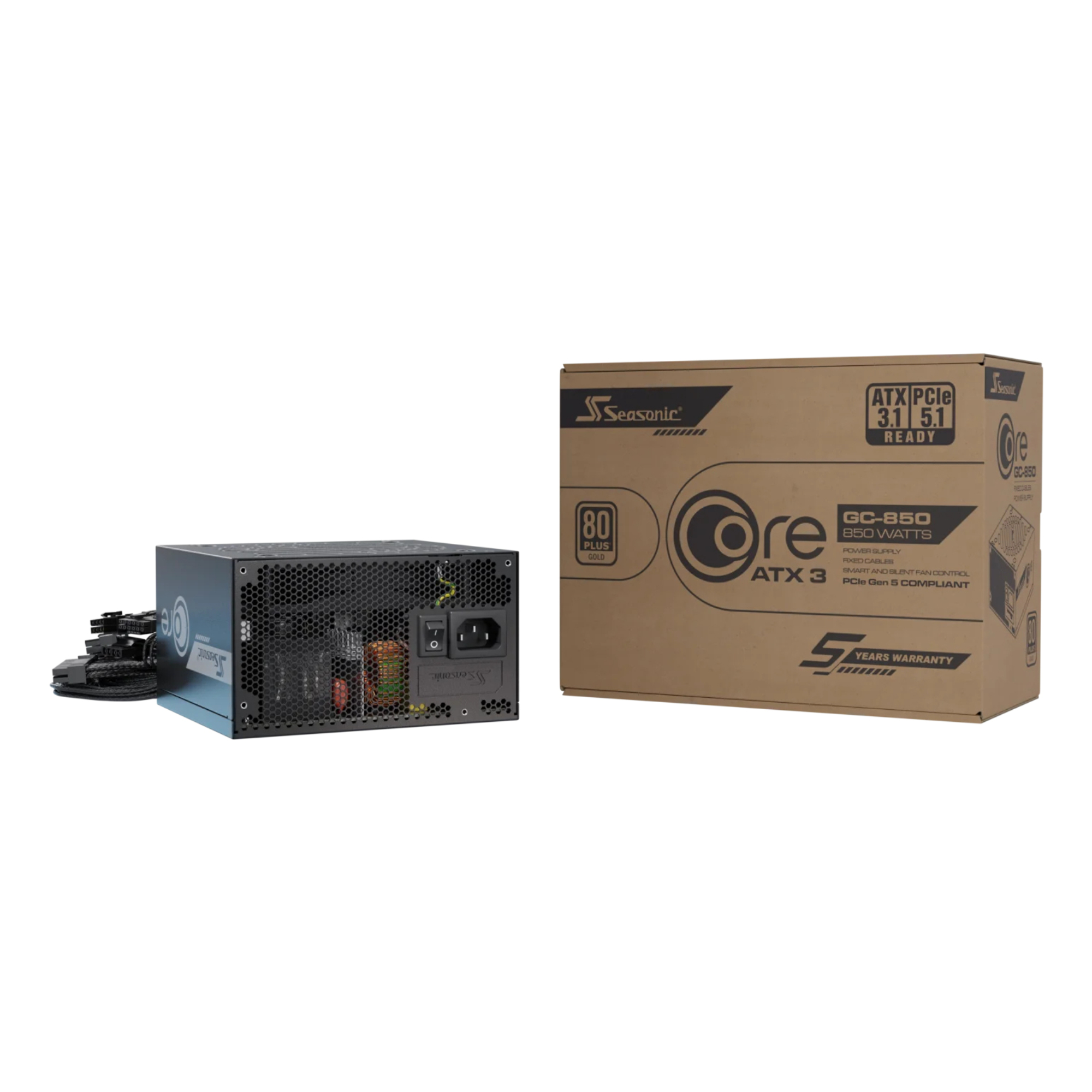 Seasonic Core GC-850 850W ATX 80 Plus Gold PSU Power Supply - Black