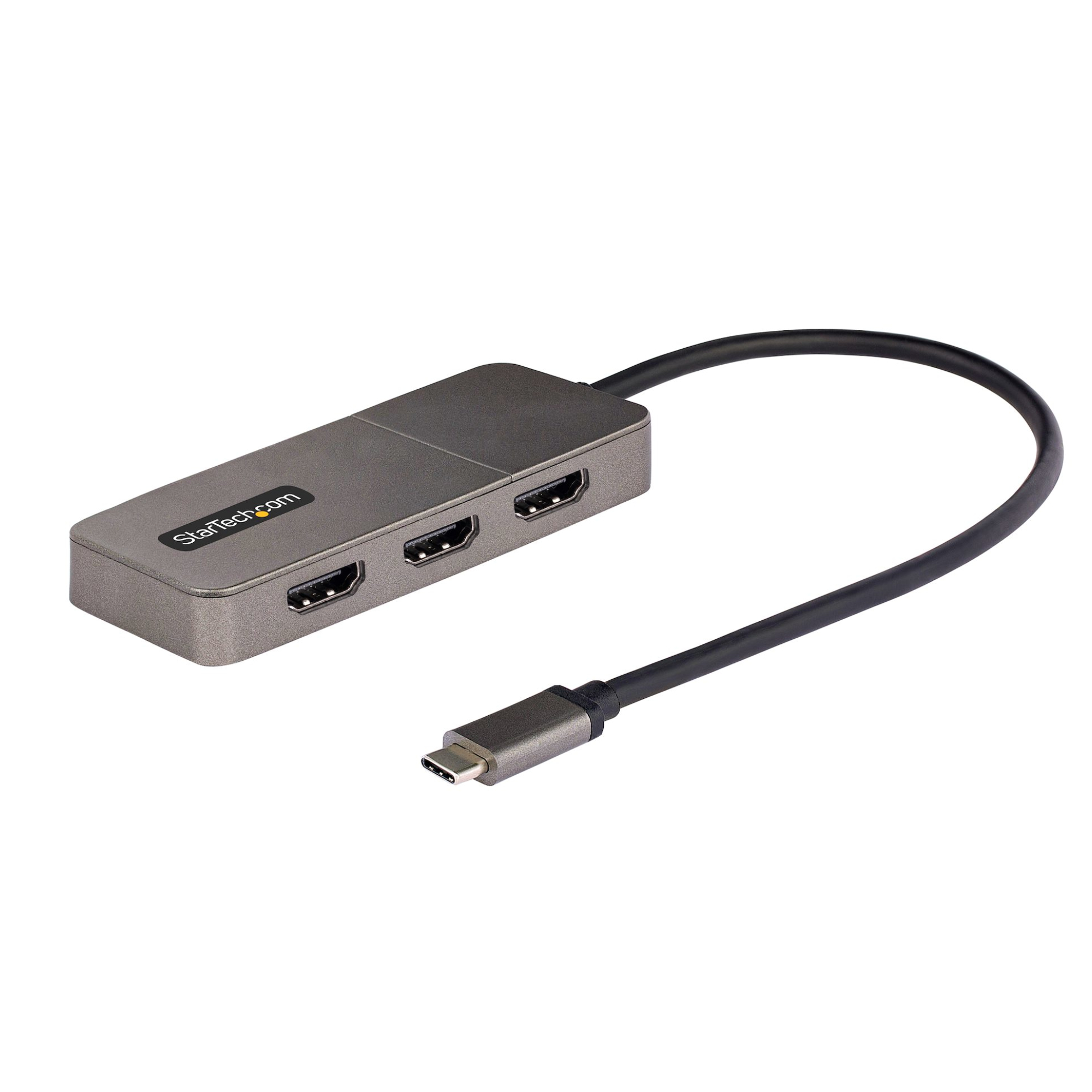 StarTech USB-C Triple 4K 60Hz HDMI HDR MST Hub Adapter - Grey