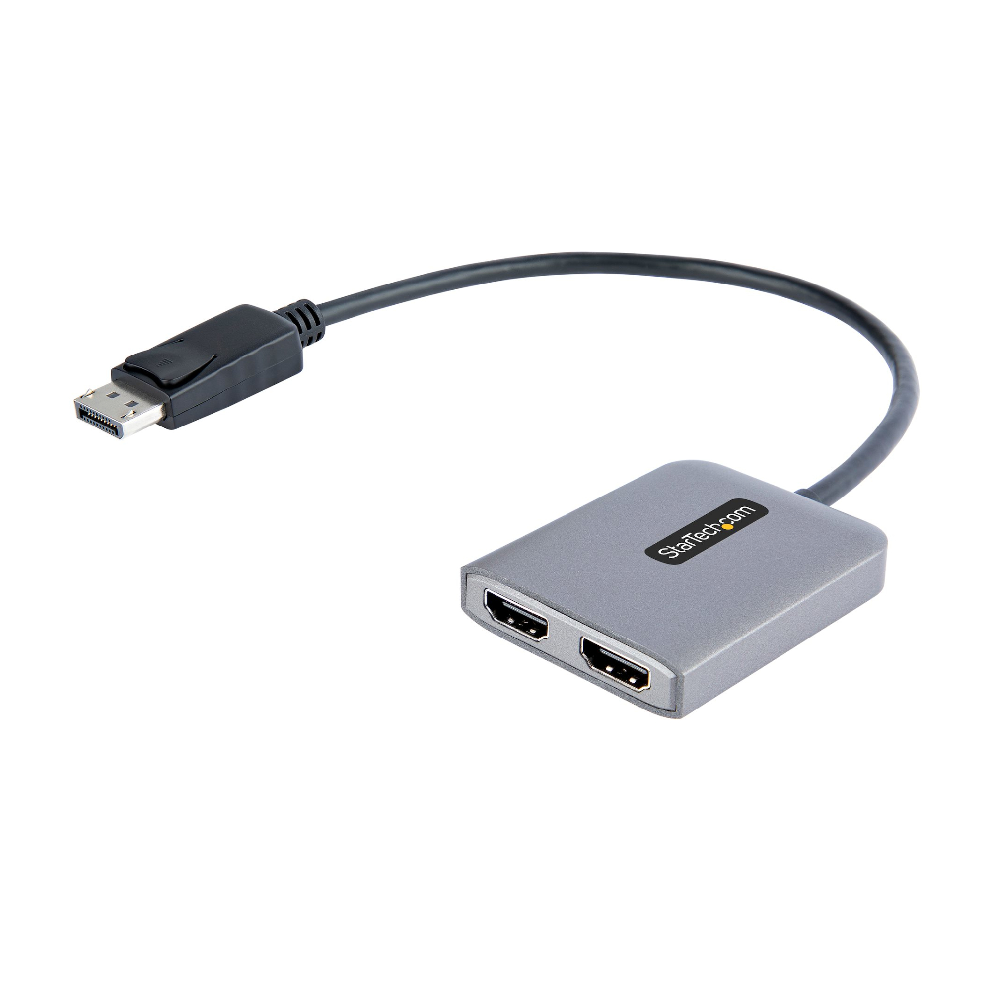 StarTech DP to Dual HDMI 4K 60Hz DisplayPort MST Hub Adapter - Grey