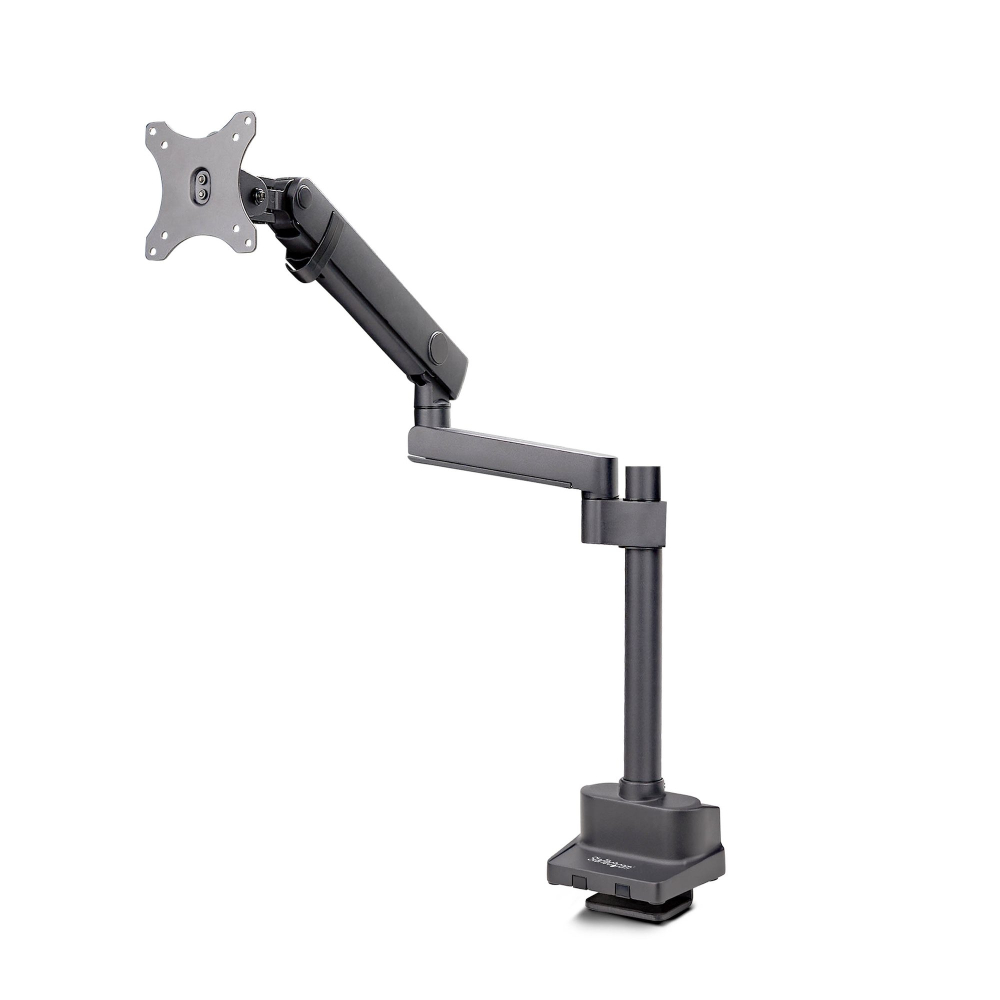 StarTech Up to 32" Spring-Assisted Full Motion Desk Mount Clamp And Grommet Single Monitor Arm - Black