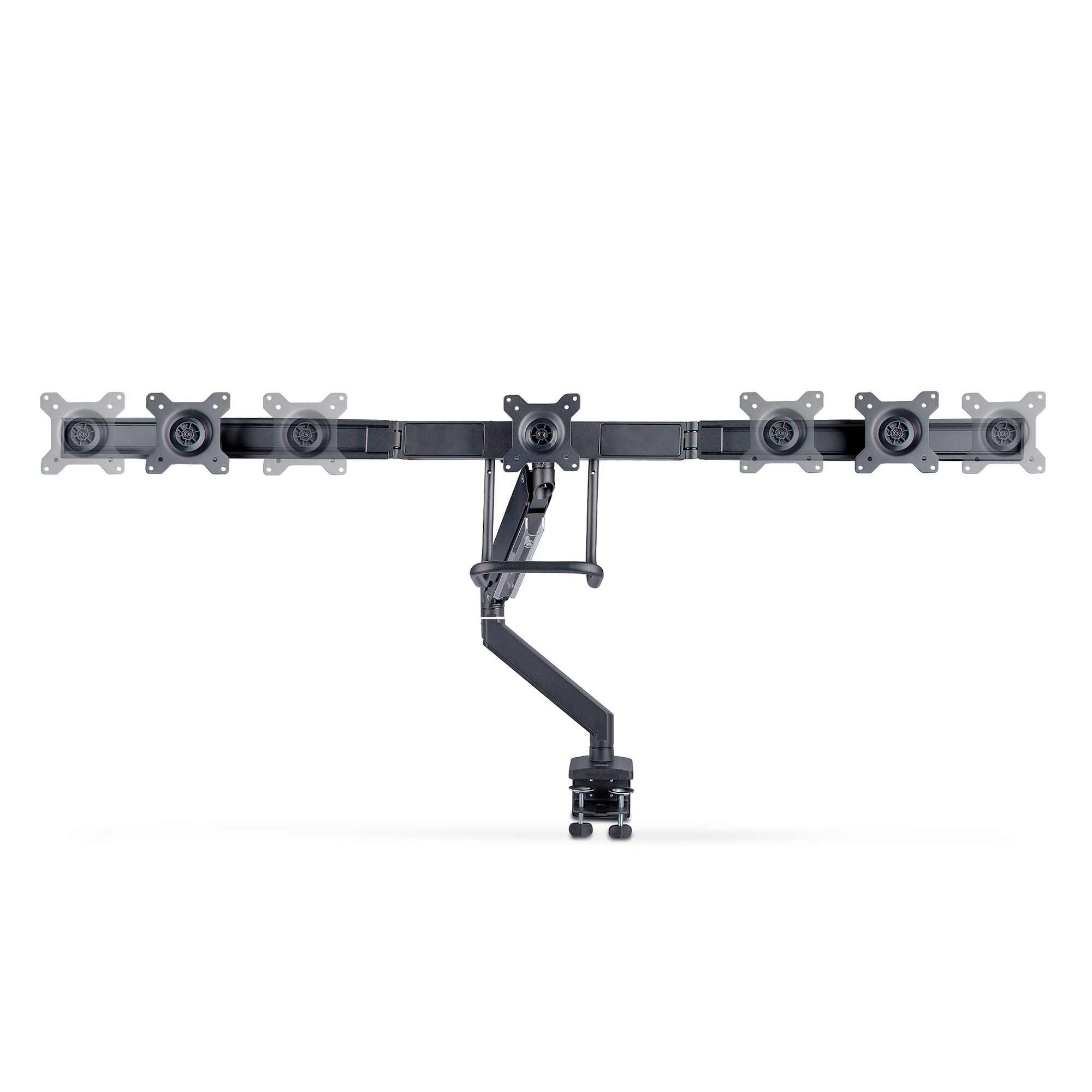 StarTech Up to 27" Spring-Assisted Full Motion Desk Mount Clamp And Grommet Triple Monitor Arm - Black