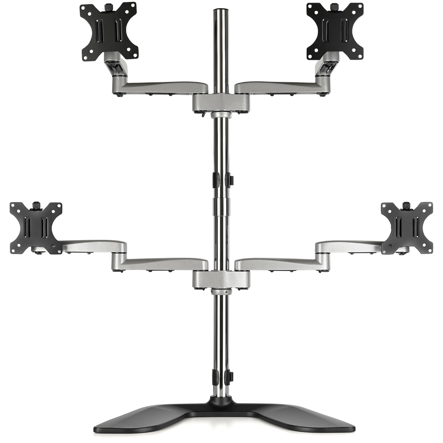 StarTech Up to 32" Full Motion Stand Quad Monitor Arm - Black And Silver