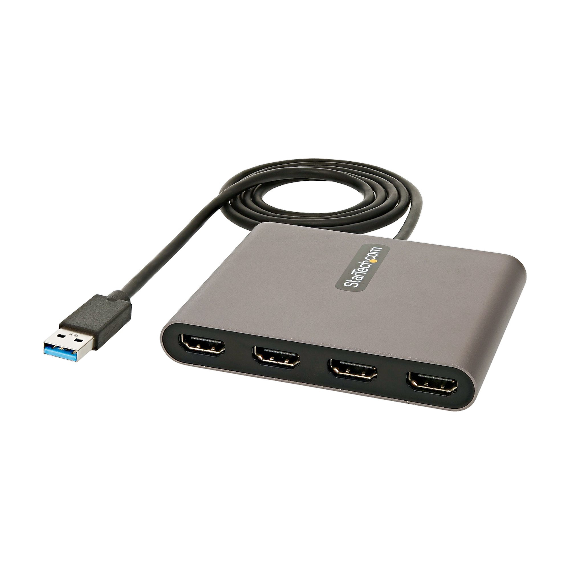 StarTech USB 3.0 to Quad HDMI Adapter 4x HDMI Monitor Converter - Grey