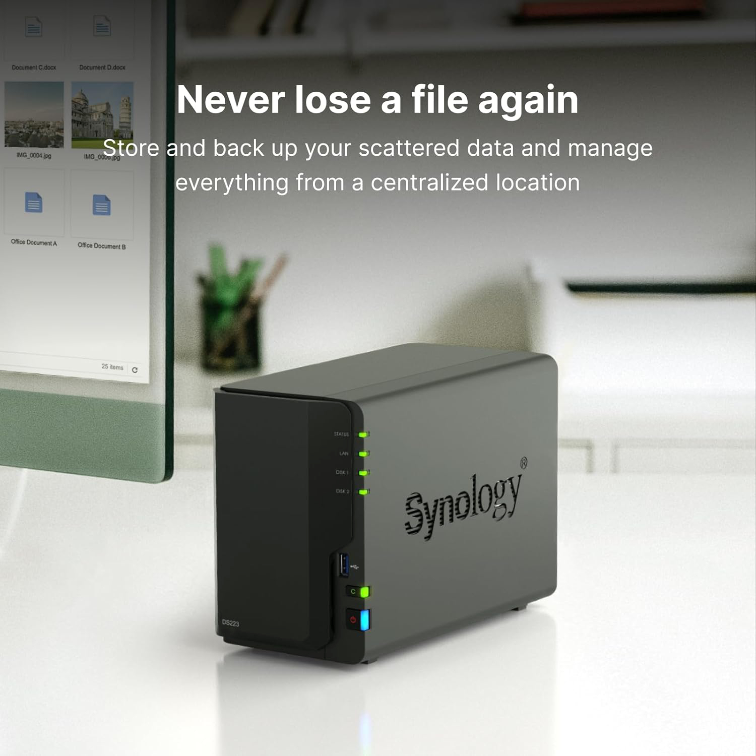 【極美品・未使用】Synology DISKSTATION DS223 2ベイ Synology DiskStation DS223 NAS Desktop Ethernet Server
