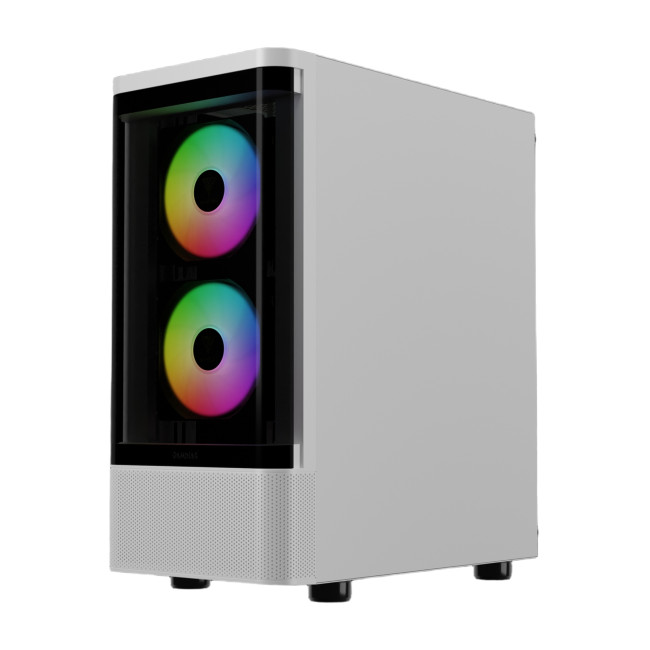 Gamdias TALOS E3 CG WH Mid Tower ATX Gaming PC Case with 3 x RGB Fans - White