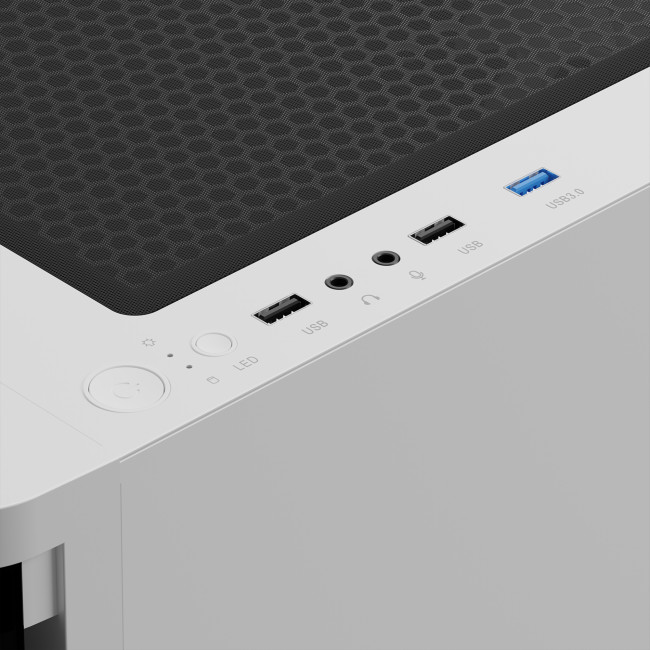 Gamdias TALOS E3 CG WH Mid Tower ATX Gaming PC Case with 3 x RGB Fans - White