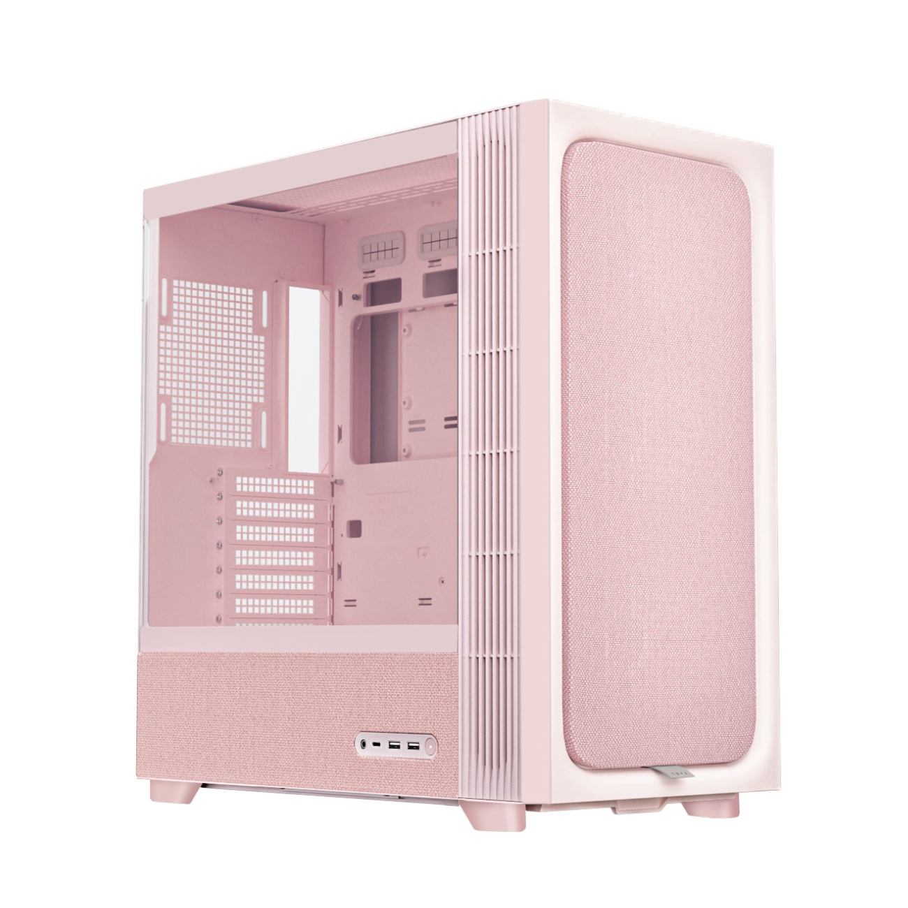 TRYX FLOVA F50 Tempered Glass Mid Tower Gaming PC Case - Pink