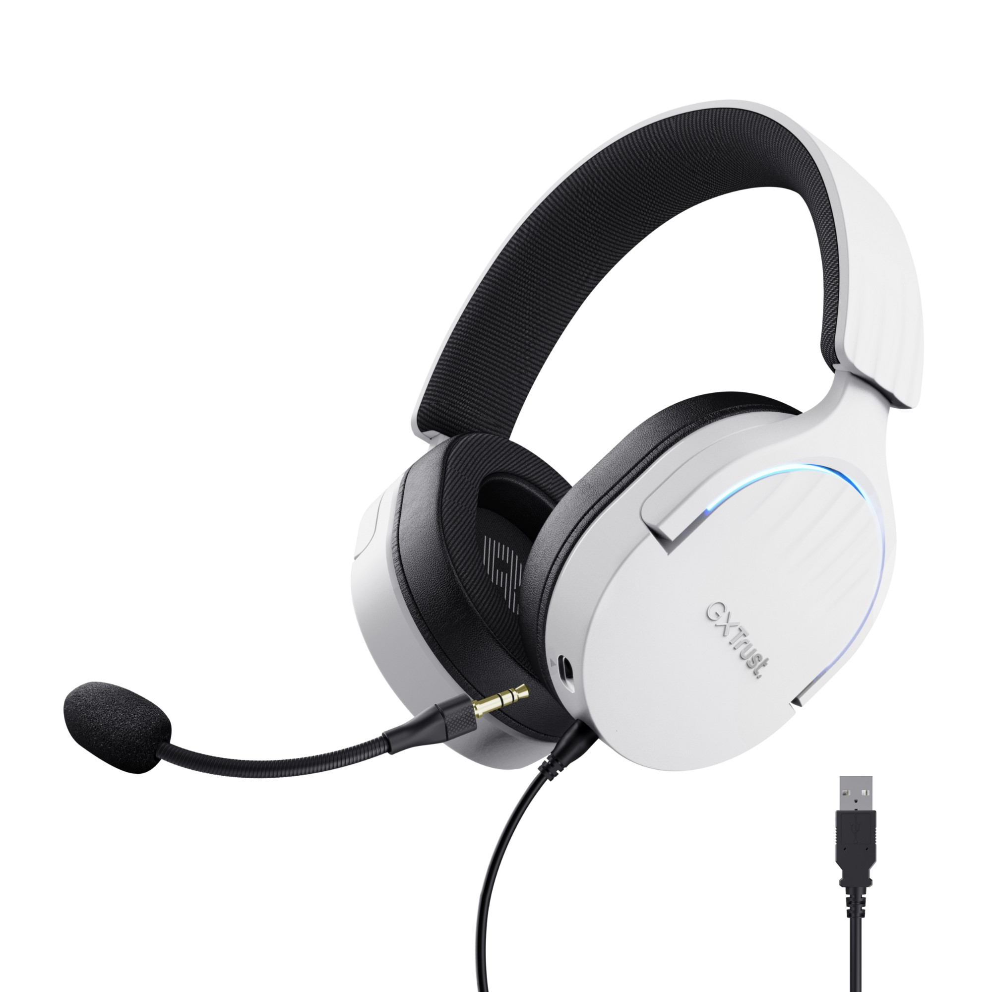 Trust GXT 490 Fayzo Wired 7.1 USB Type-A Over-Ear Gaming Headset - White