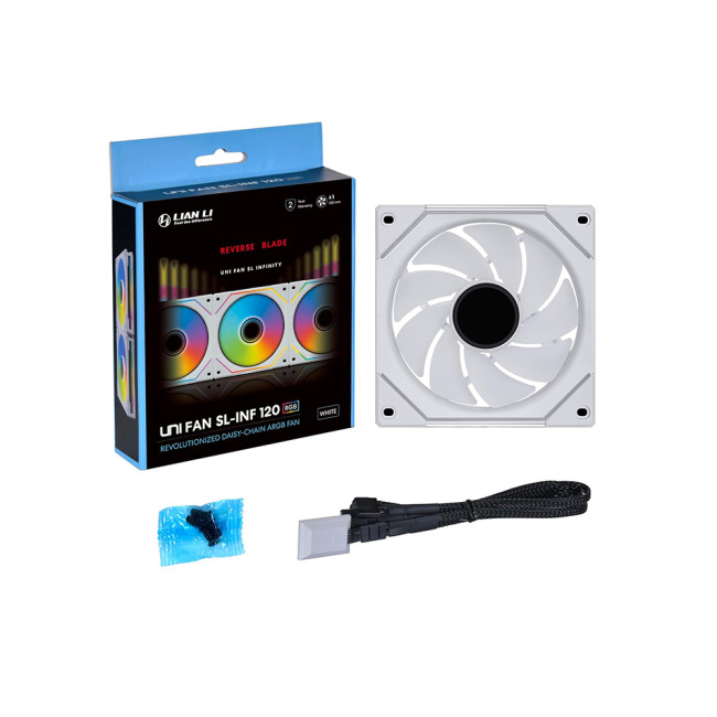 Lian Li UNI SL120 INF Reverse Blade Addressable RGB White 120mm Fan