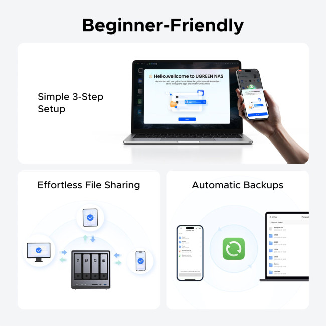 UGREEN NASync DXP4800 4-Bay-NAS  (Diskless) Includes 16TB (Seagate Ironwolf) Hard Drive Bundle