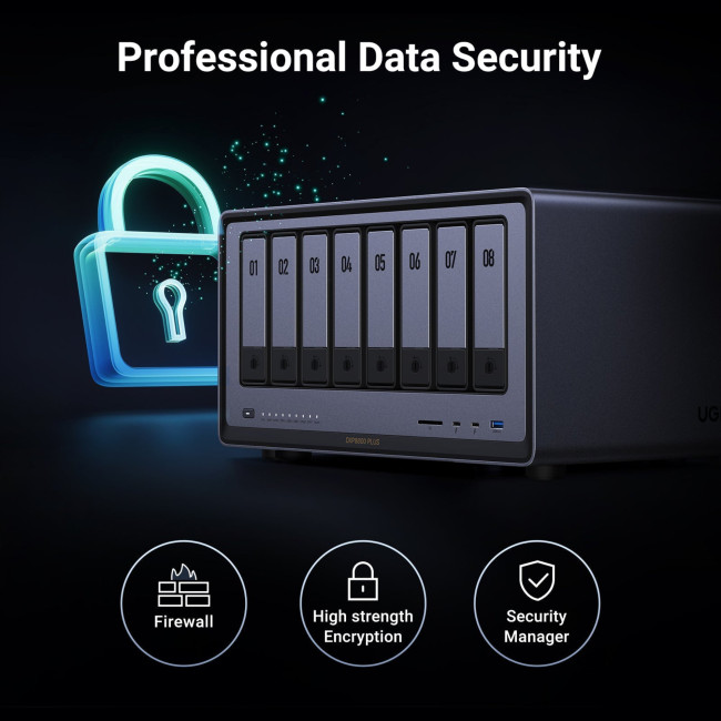 UGREEN NASync DXP8800 Plus 8-Bay-NAS (Diskless) Includes 64TB (Seagate Ironwolf) Hard Drive Bundle