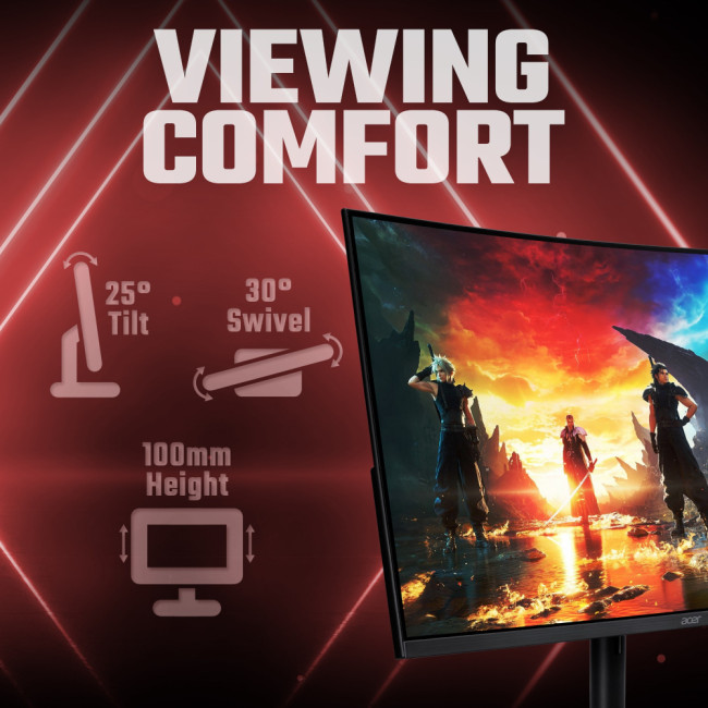 Acer Nitro XZ322QUV3 curved gaming 31.5" Quad HD TFT LED FreeSync 180 Hz Curved Gaming Monitor