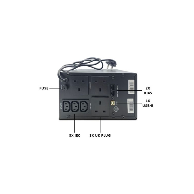 Armour ARM1000 1000VA 600W 230V Line-Interactive Uninterruptible Power Supply (UPS)