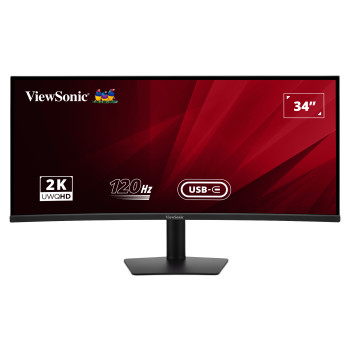 Viewsonic VA3420C 34" Curved IPS UWQHD USB-C Height Adjustable Monitor with Speakers