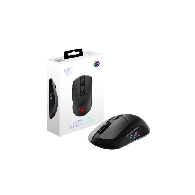 MSI Versa 300 Elite 26000 DPI Wireless Optical Gaming Mouse - Black