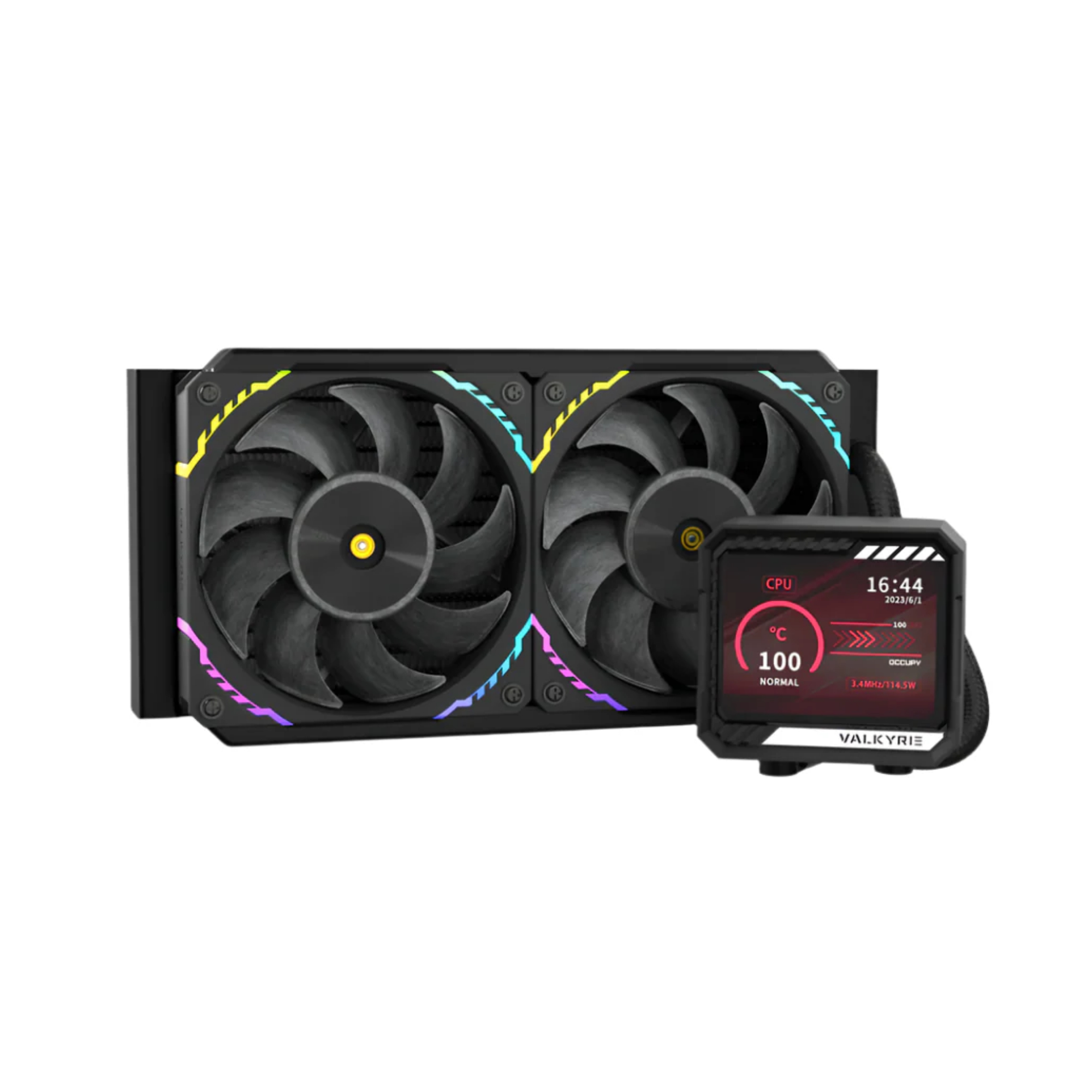 Valkyrie V240 240 ARGB LCD Fluid Dynamic Bearing All-in-One Liquid Cooler - Black