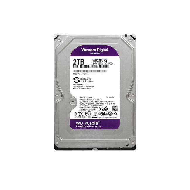 Western Digital Purple 2TB 3.5" SATA 6GB/s 5400RPM Surveillance Internal Hard Drive