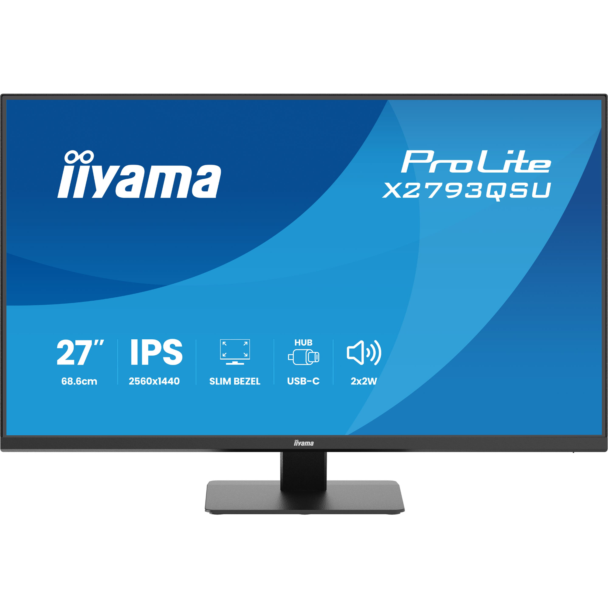 Iiyama Matte Black Prolite X2793qsu-B1 27" Quad Hd Ips 75Hz 1Ms Monitor With Speakers
