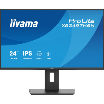 iiyama ProLite XB2497HSN-B1 23.8" Full HD IPS 100Hz 1ms USB-C Height Adjustable Monitor with Speakers - Matte Black