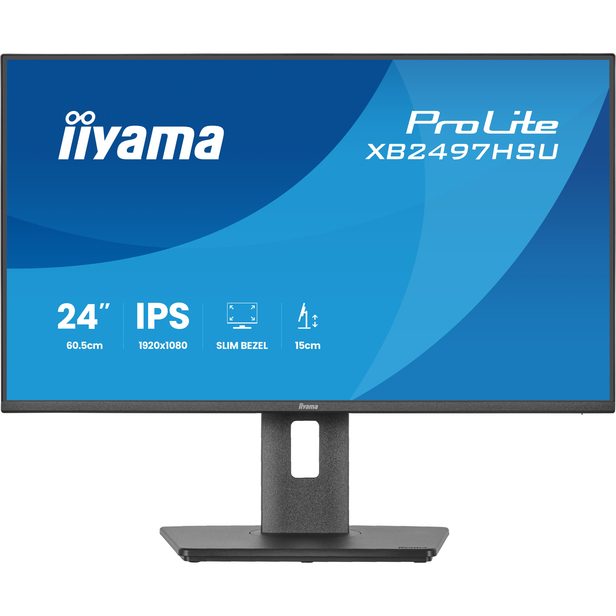 iiyama ProLite XB2497HSU-B1 23.8" Full HD IPS 120Hz 4ms Height Adjustable Monitor with Speakers - Matte Black