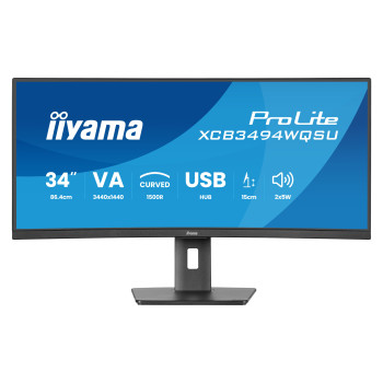 iiyama ProLite XCB3494WQSU 34" Curved Ultrawide Quad HD Height Adjustable Monitor