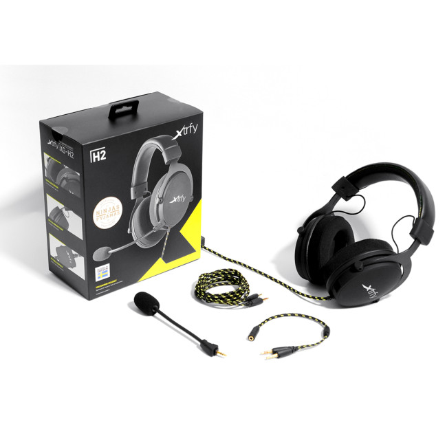 Cherry XTRFY H2 1.35mm Wired Boom Mic Gaming Headset - Black