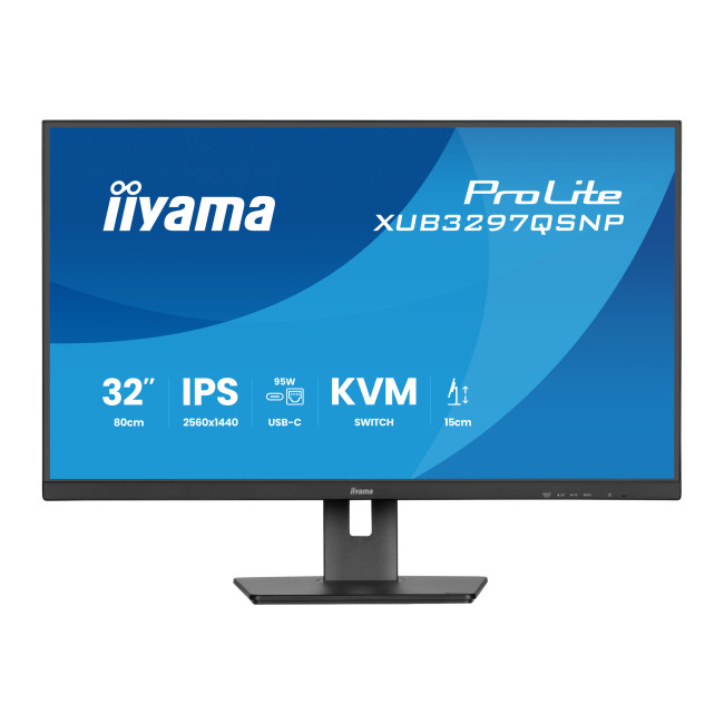 iiyama ProLite XUB3297QSNP 32" IPS Quad HD USB-C Docking Monitor with 5 Year warranty