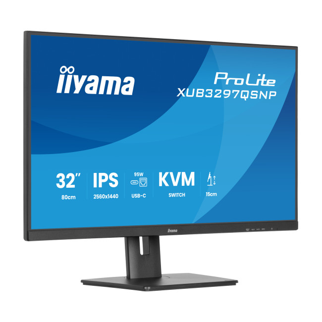 iiyama ProLite XUB3297QSNP 32" IPS Quad HD USB-C Docking Monitor with 5 Year warranty