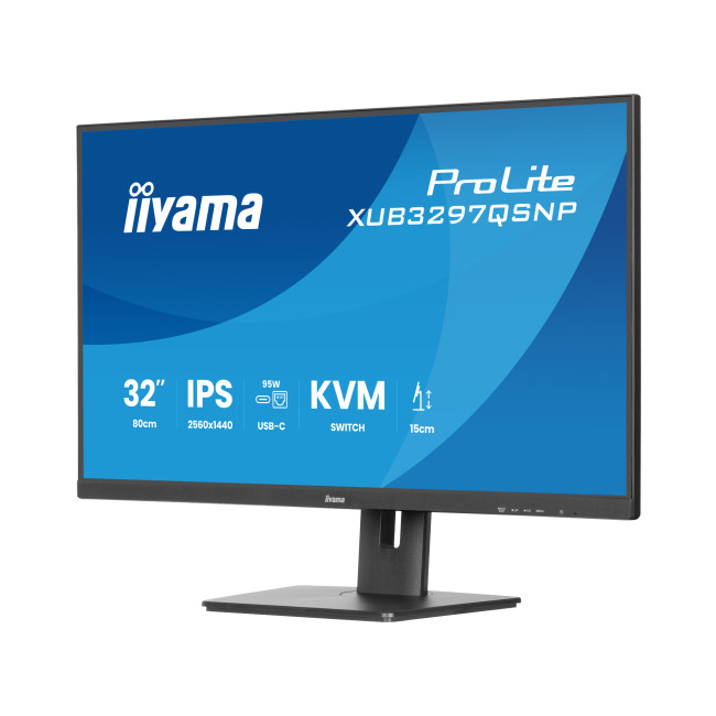 iiyama ProLite XUB3297QSNP 32" IPS Quad HD USB-C Docking Monitor with 5 Year warranty
