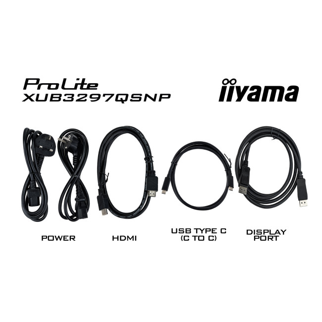 iiyama ProLite XUB3297QSNP 32" IPS Quad HD USB-C Docking Monitor with 5 Year warranty