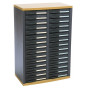 Rexel Stratis Dark Grey 2 Columns 30 Drawers Cabinet, Metal Frame and Solid Wood
