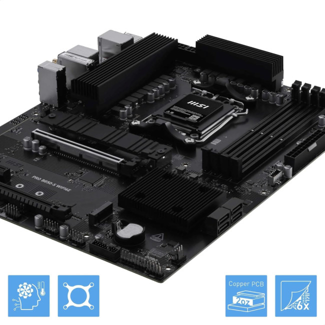 MSI PRO B850-S WIFI6E ATX AMD Socket AM5 Motherboard