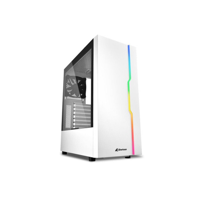 Sharkoon RGB Slider White Tempered Glass ATX Gaming PC Case