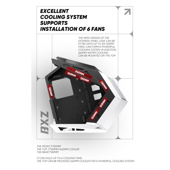 1st Player ZX8 RGB Tempared Glass Mid Tower Gaming PC Case