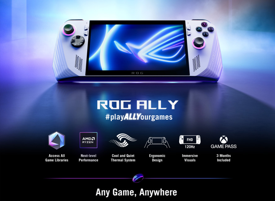 Refurbished ASUS ROG Ally RC71L-NH001W Portable Gaming Console 16GB LPDDR5 RAM 512GB M.2 SSD 7 inch FHD IPS Touchscreen Wi-Fi 6E Windows 11 Home