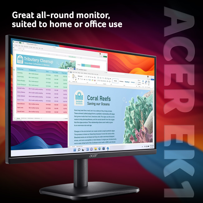 Acer EK221QHbi 21.5" Full HD 100Hz 1ms Freesync Zeroframe Design Monitor