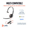 POLY Blackwire 3310 Monaural Wired USB-C Mono Headset - Black