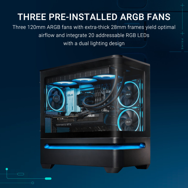 ASUS Prime AP202 ARGB Tempered Glass Micro ATX Gaming Case - Black
