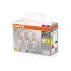 Osram LED Base Classic 4 Watt E14 Warm White Bulb - Triple Pack