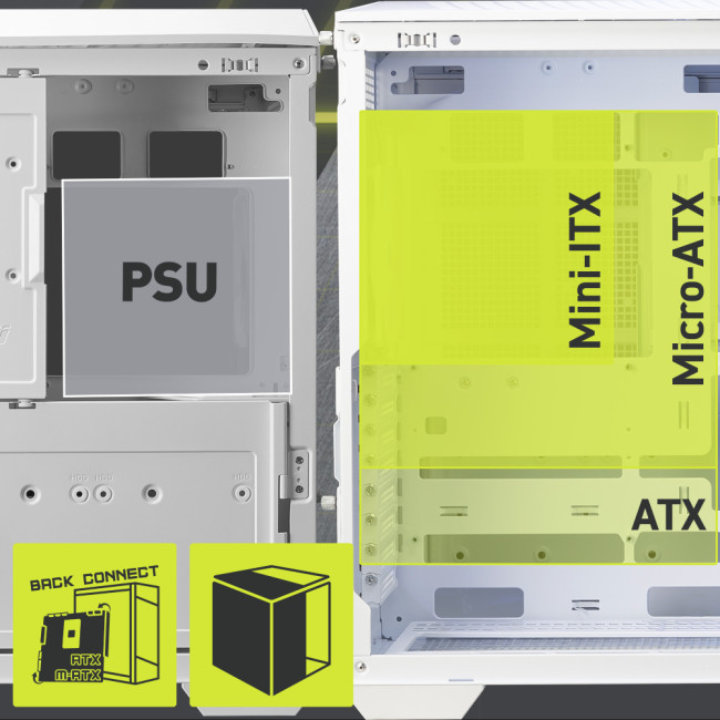 MSI MAG PANO 100R PZ Mid Tower Tempered Glass ATX Gaming PC Case - White