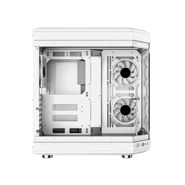 GameMax Hype ATX RGB Tempered Glass Mid Tower Gaming PC Case - White